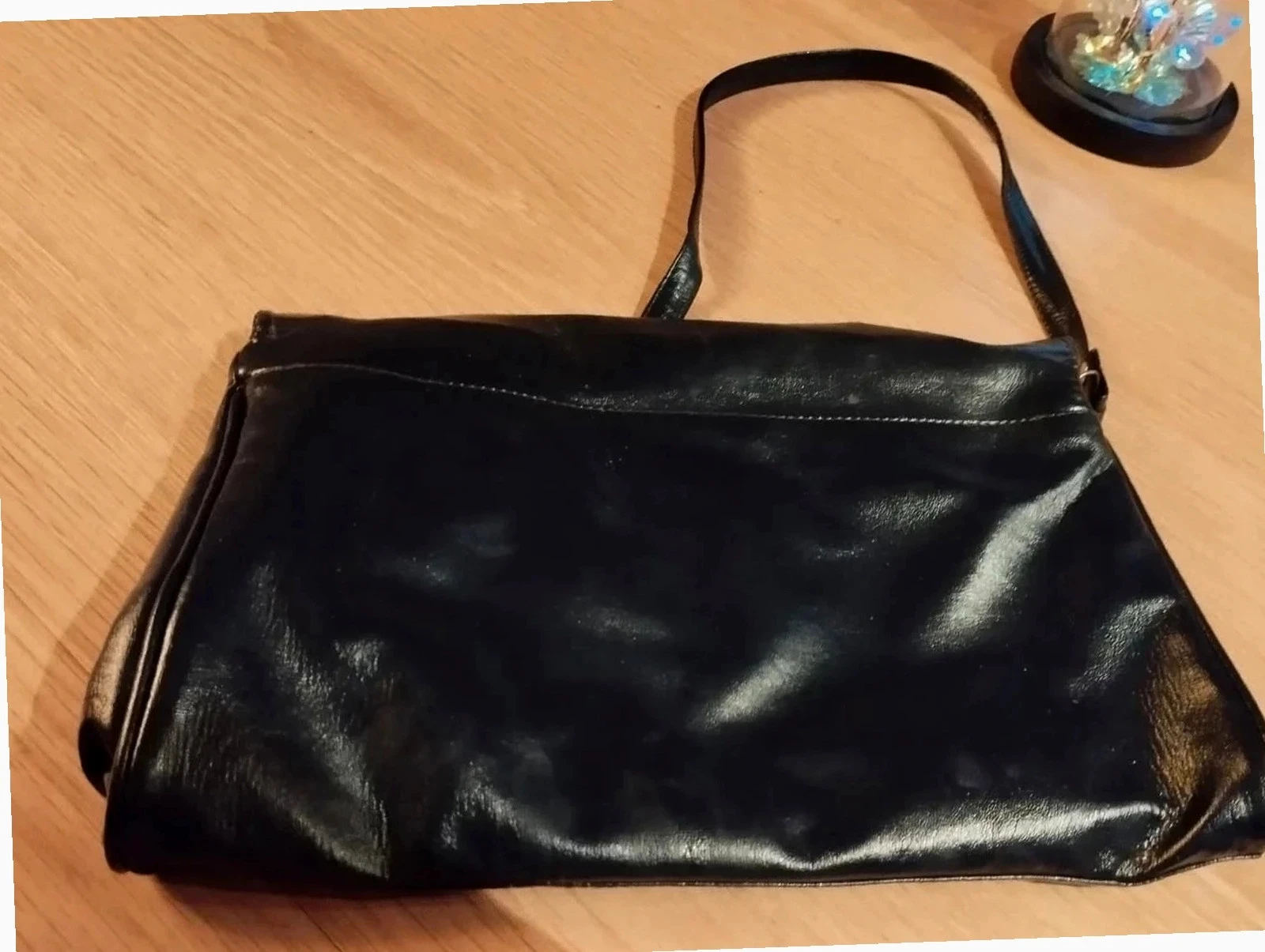 Bolsa de ombro em couro para senhora. Cor preta – photo 9
